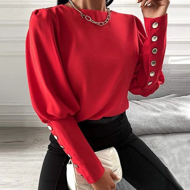 Reverse button blouse