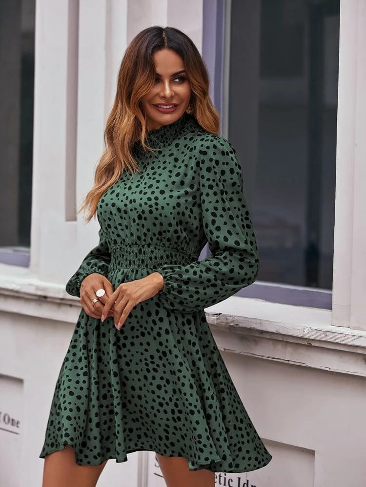 Polka dot midi dress