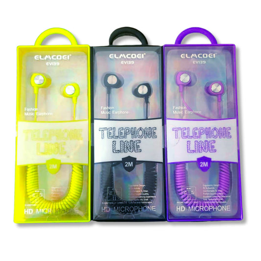 Fashion telephone line earphones.
