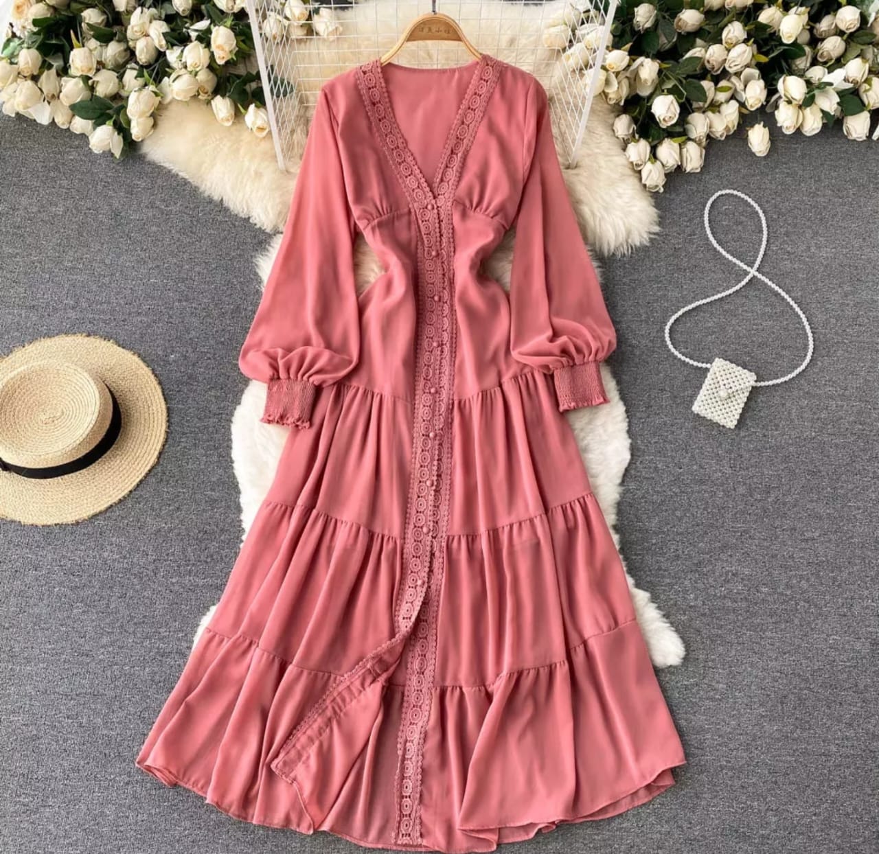 Tiered chiffon Dress.