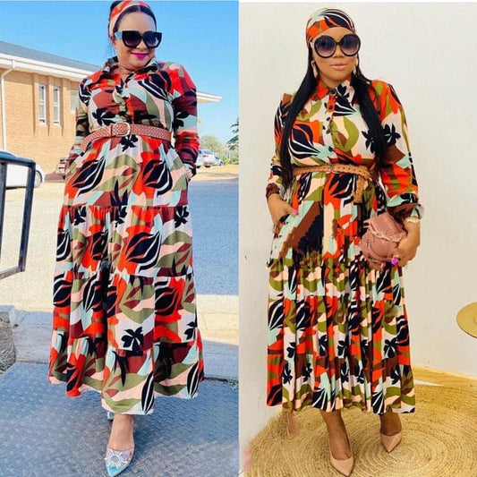 Long sleeves tiered dress.